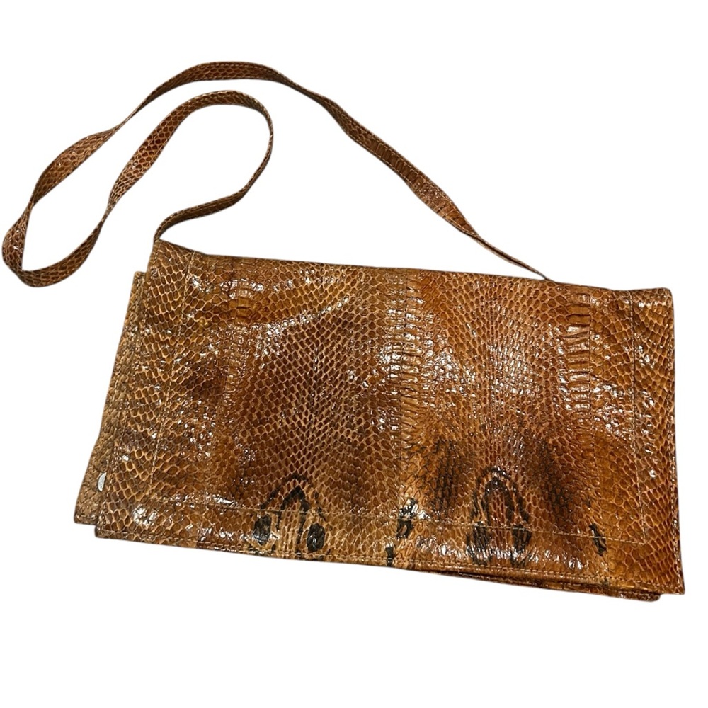 Vintage Brown Snakeskin Shoulder Bag